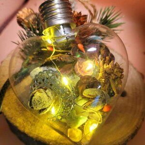 Nature Mixed Crystal Stone Filled Heart Shape Hanging Decor